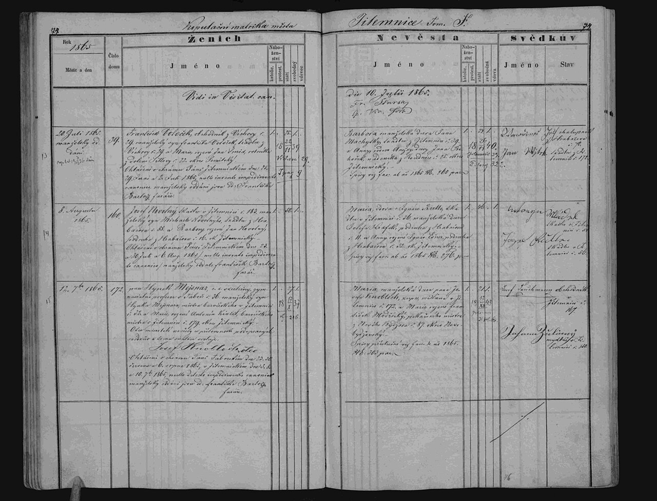 Certificato di morte di Hynek Jaroslav Mejsnar, (1837-1895)  - insegnante cecoslovacco
